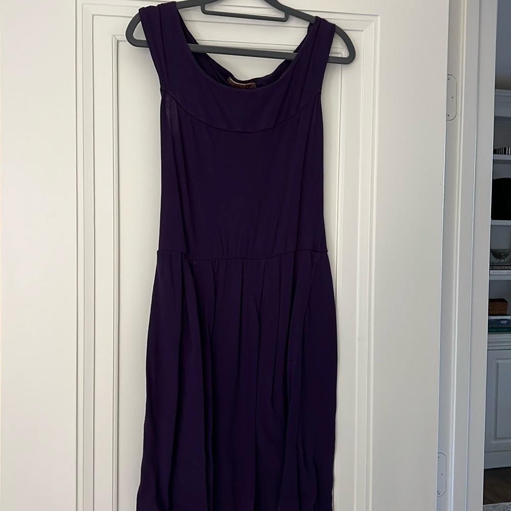 Purple cotton sleeveless dress